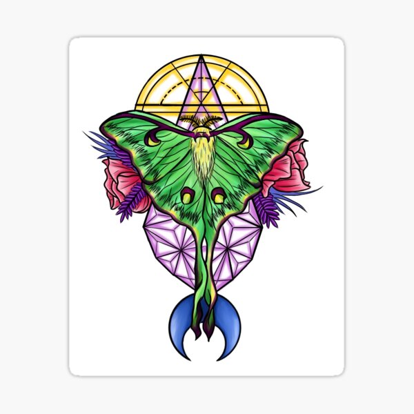 Lunar Moth Sticker