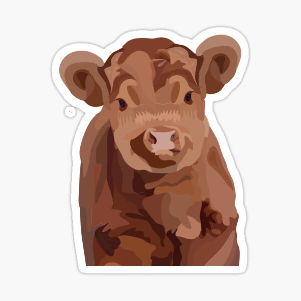 Item preview, Fuzzy Cow illustration  designed and sold by Hisgoodgrace.