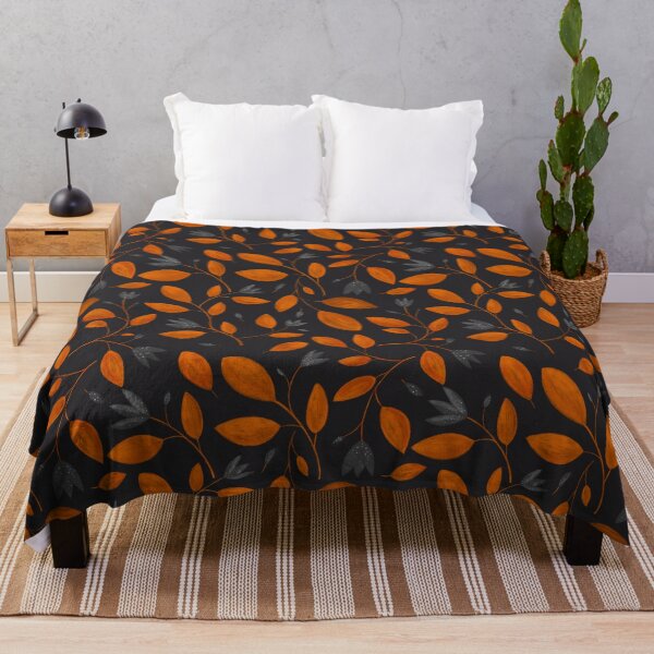 Item preview, Black and orange floral pattern  designed and sold by LaurenHWyatt.