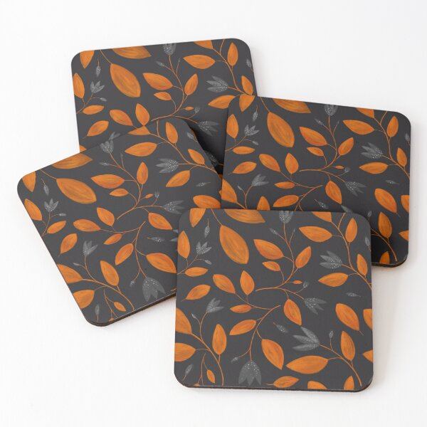 Item preview, Black and orange floral pattern  designed and sold by LaurenHWyatt.