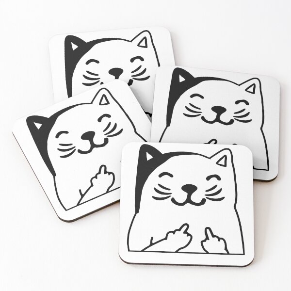 Item preview, Cute cat with middle fingers designed and sold by cattasticmerch.