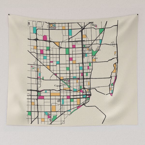 Item preview, Miami, Florida Street Map designed and sold by A Deniz Akerman.