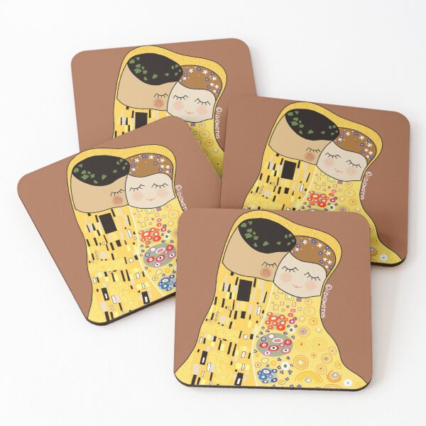 Item preview, The kiss, Gustav Klimt simplified  designed and sold by IDIONOTUS.