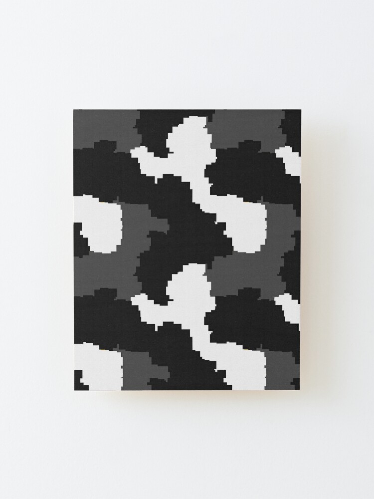 Pixel Camouflage Black White Mounted Print By Eidrood Redbubble