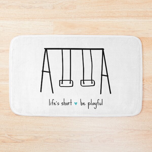 Item preview, reminder - Life’s short, be PLAYFUL & remember to play! Fun inspirational hand drawn swing set designed and sold by originalsusie.