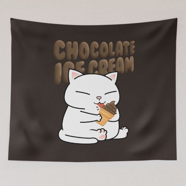 Aperçu de l'œuvre Crème glacée au chocolat Chubby Cat créée et vendue par Takeda-art.