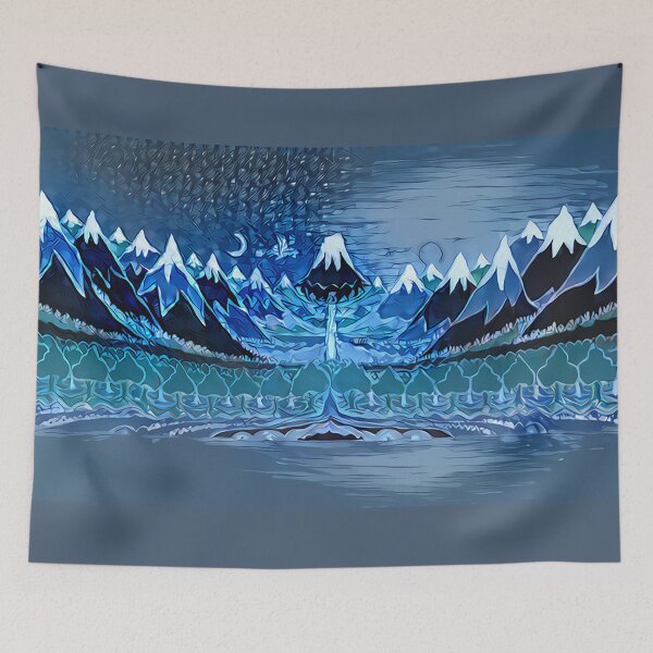 Item preview, Blue Forest mountain path in the style of J.R.R.Tolkien designed and sold by Designwebjae.