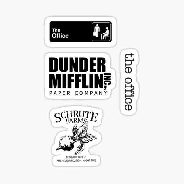  Black Dunder Mifflin Paper Company Logo Sticker (The Office  Funny tv Show) : Sports & Outdoors