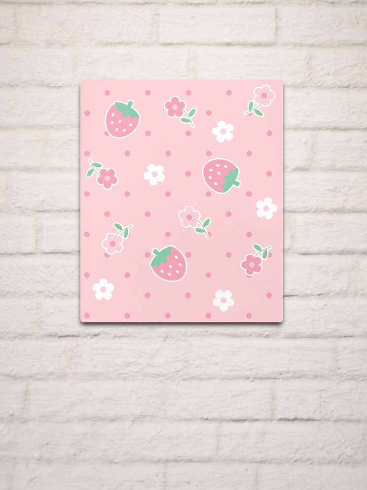 Strawberries Pink Flowers Dots Kawaii Cute Pastel Spiral Notebook for Sale  by candymoondesign