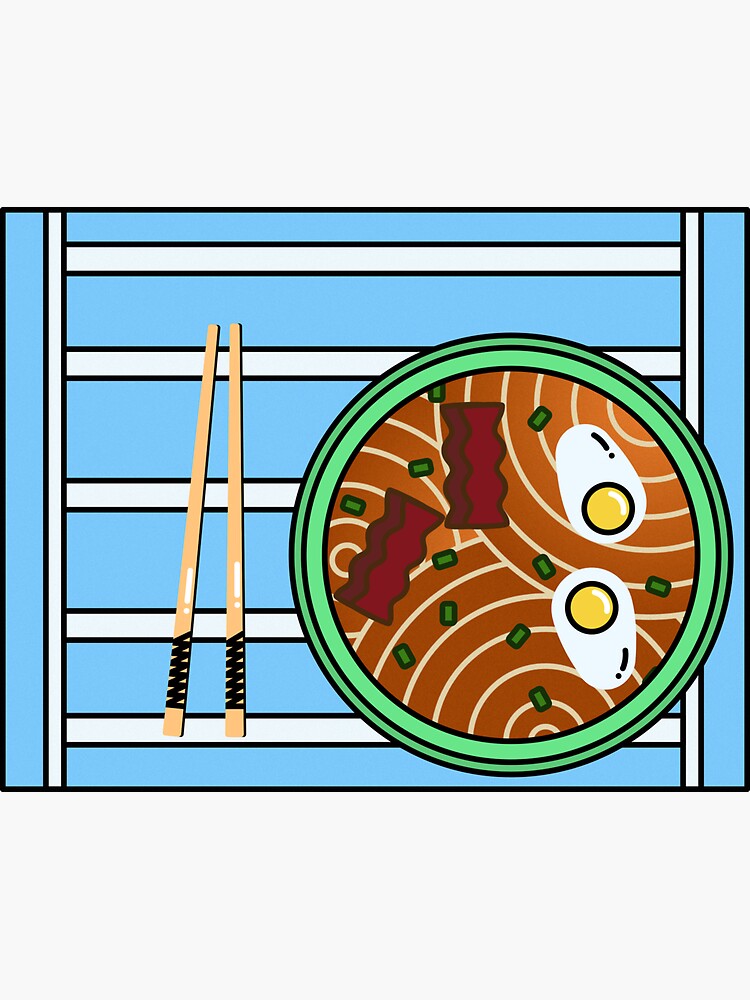 Thumbnail 3 of 3, Sticker, Line art noodle bowl designed and sold by JTatum95.