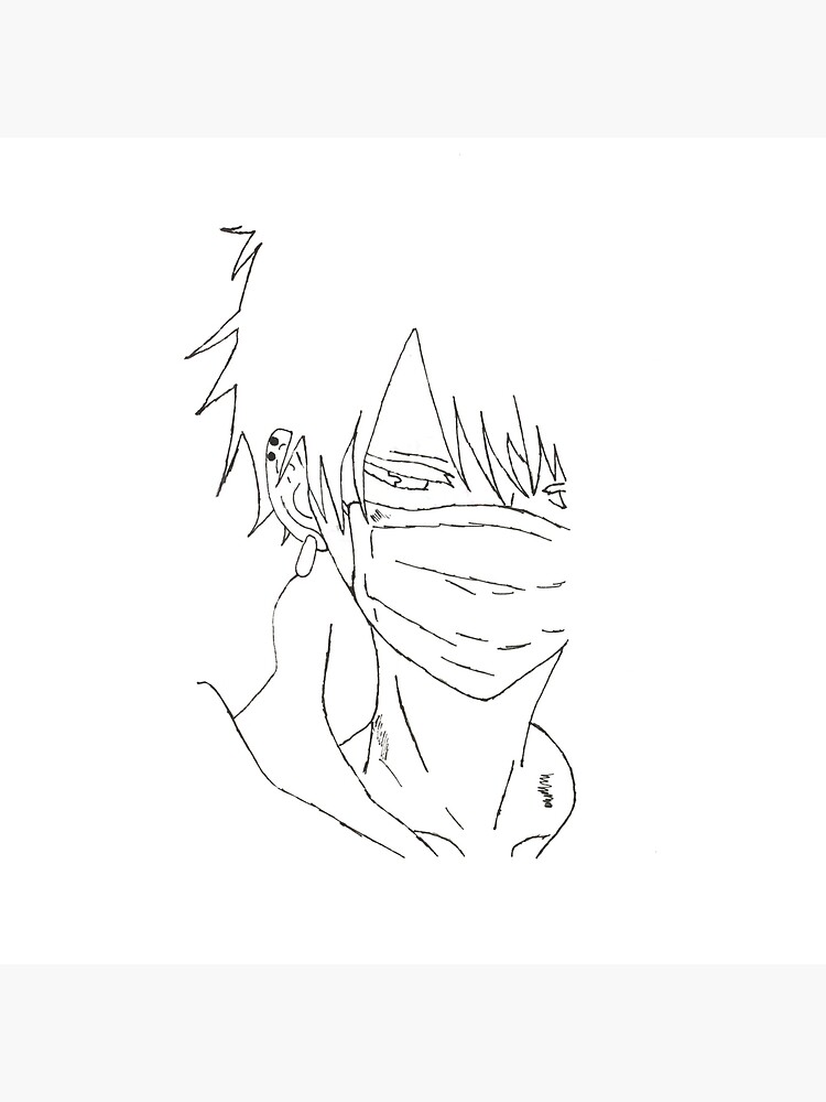 Easy Steps to Draw Kakashi's Half Face
