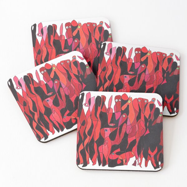 Item preview, animals in red and black designed and sold by grinsaure.
