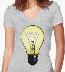 stay lit, stay hungry Women's Fitted V-Neck T-Shirt