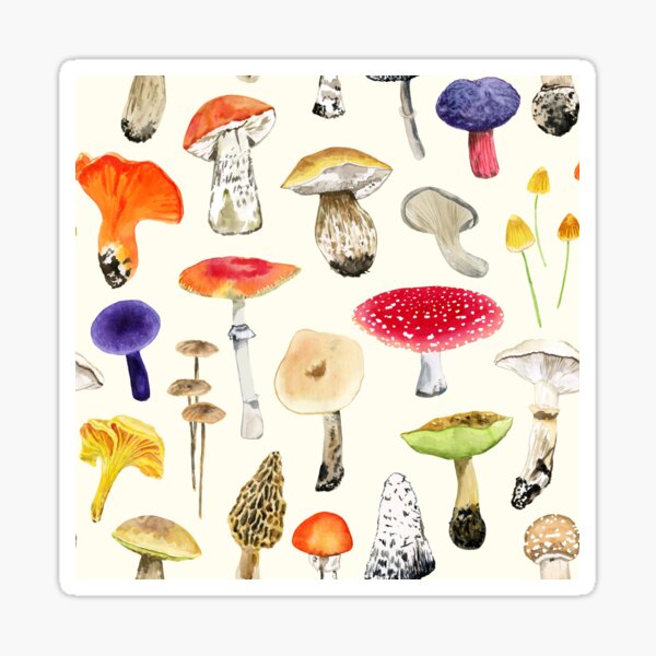 Mushroom Season on cream Sticker