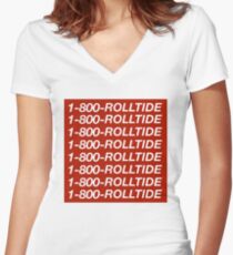 1-800-ROLLTIDE  – University of Alabama Hotline Bling Women's Fitted V-Neck T-Shirt
