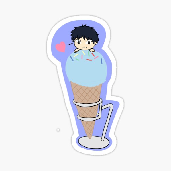 Jun Song (Blue Ice Cream Cone) Sticker