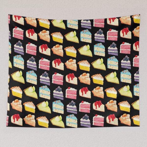 Item preview, Rainbow Cakes & Pies Pattern - Black designed and sold by Kelly  Gilleran.