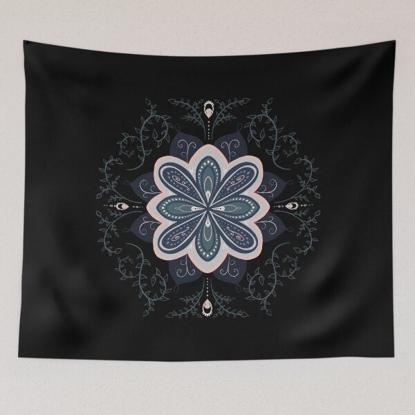 Item preview, Blue floral mandala  designed and sold by LaurenHWyatt.