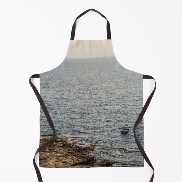 Item preview, Lonely boat floating on the Mediterranean sea designed and sold by lena-maximova.