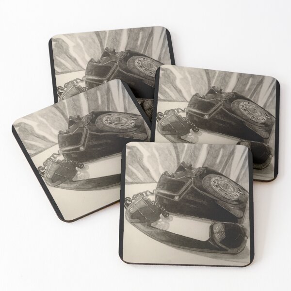 Item preview, Fine art print of a graphite drawing of a vintage telephone  designed and sold by valeriehannan.
