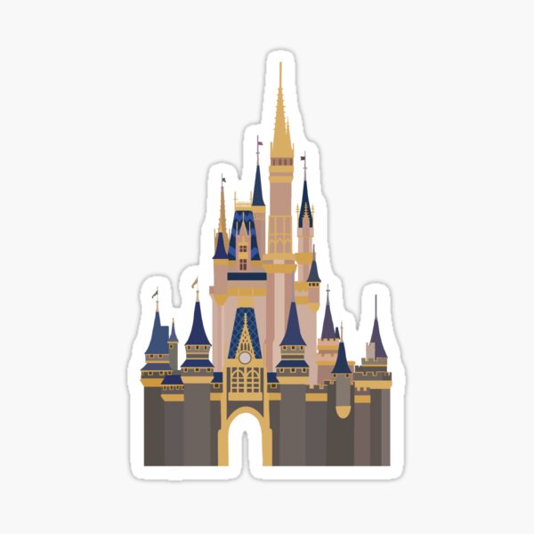 Disney World Castle Sticker+ FREE SHIPPING, Disney Waterproof Sticker,  Disney World Castle Illustration, Disney World Sticker