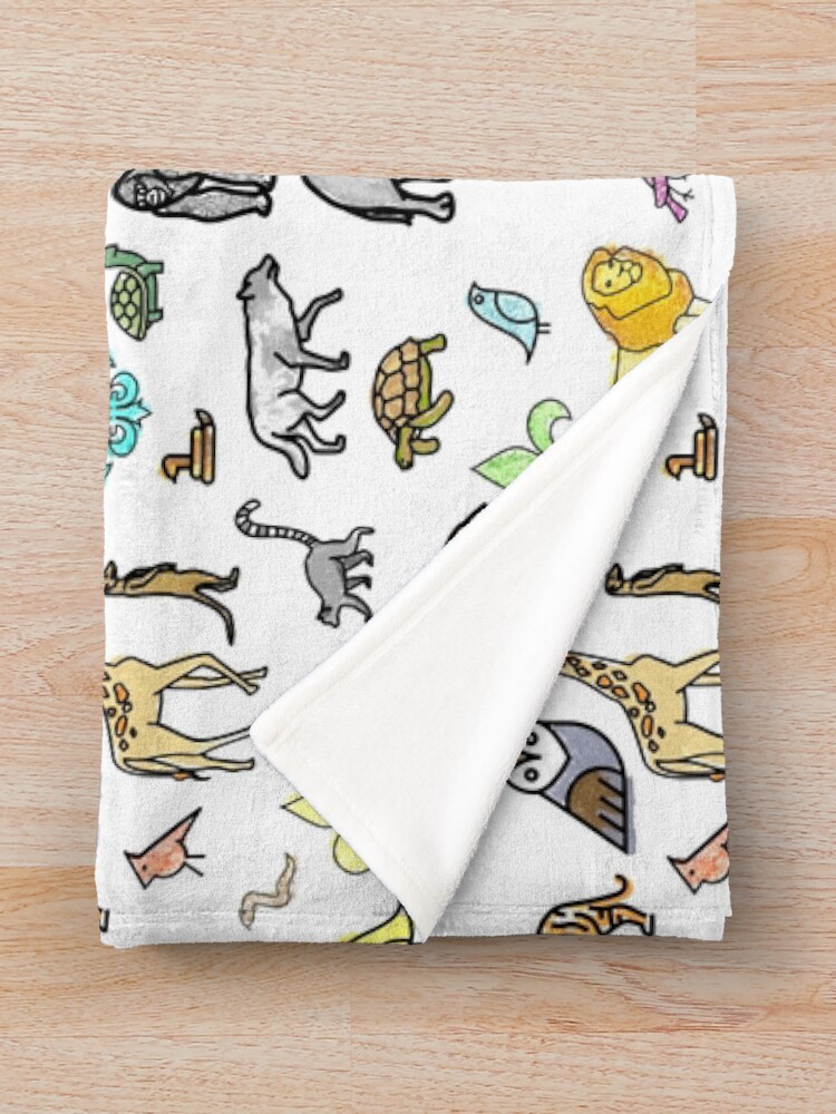 Aperçu 3 sur 6. Plaid avec l'œuvre Zoo coloring book créée et vendue par Designwebjae.