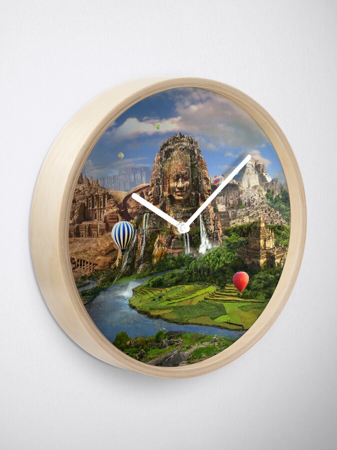 Alternate view of Valley Of The Temples - spiritual, peaceful temple art coexist Clock