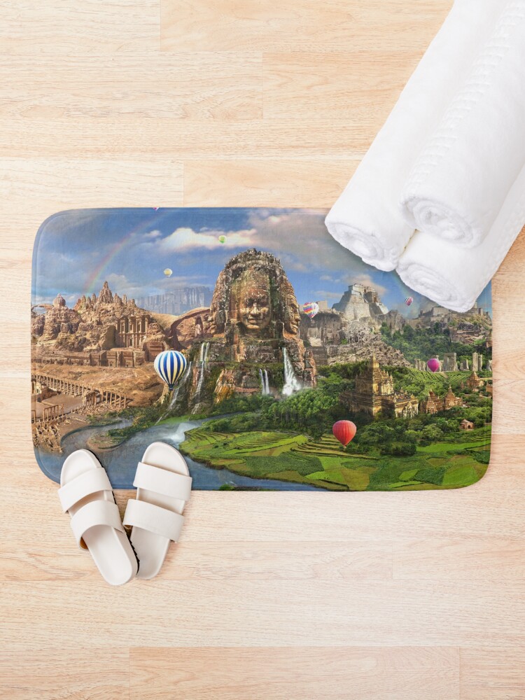 Alternate view of Valley Of The Temples - spiritual, peaceful temple art coexist Bath Mat