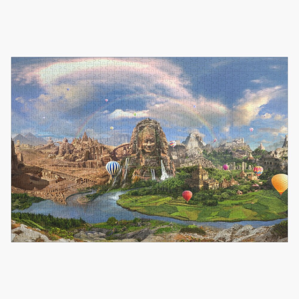 Valley Of The Temples - spiritual, peaceful temple art coexist Jigsaw Puzzle