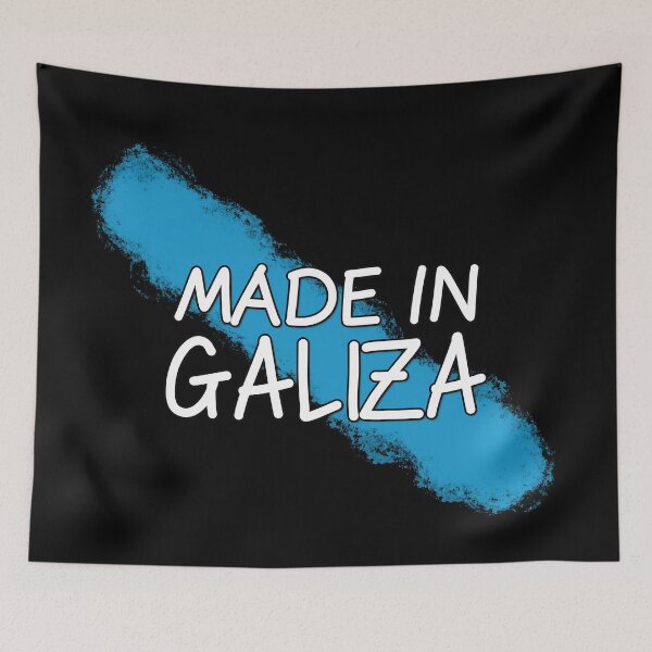 Aperçu de l'œuvre Made in Galiza coa bandeira galega - version noire créée et vendue par Galitenda.