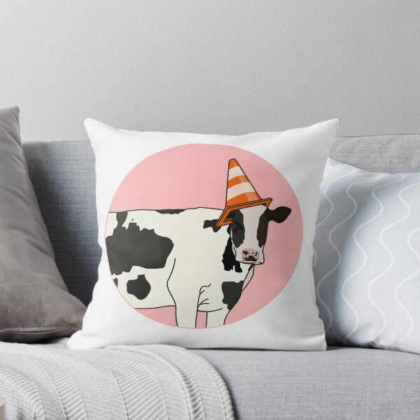 Item preview, Cow Wearing Traffic Cone Sticker designed and sold by nefeliDraws.