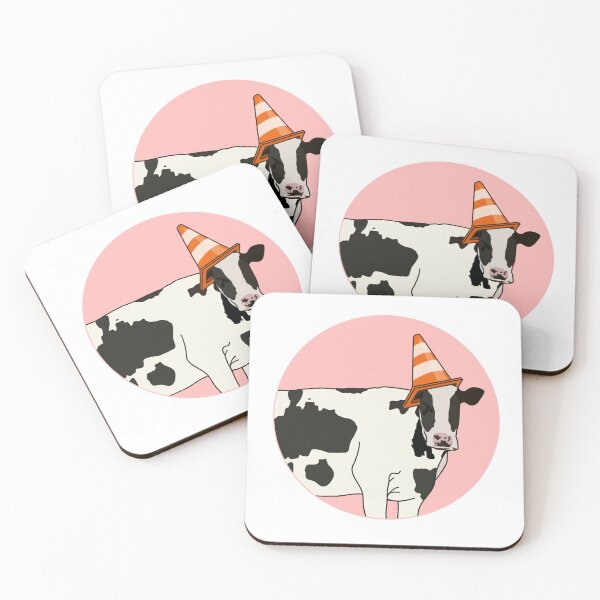 Item preview, Cow Wearing Traffic Cone Sticker designed and sold by nefeliDraws.