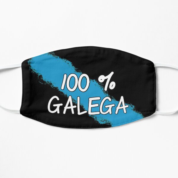 100 % Galega coa bandeira galega - versión 2 Mascarilla plana