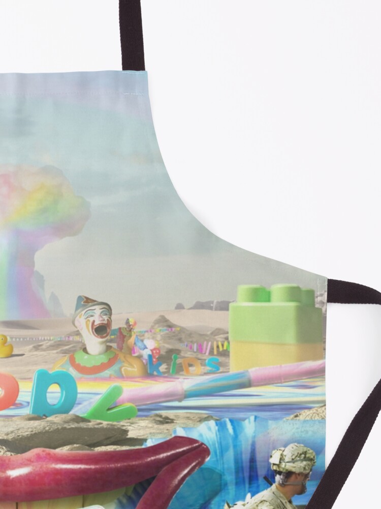 Alternate view of Clown Wasteland - trippy, surreal art Apron