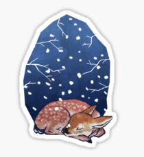 Sleeping Fawn Sticker