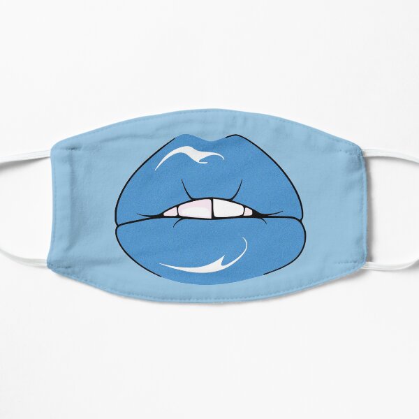 Blue Lipstick Flat Mask