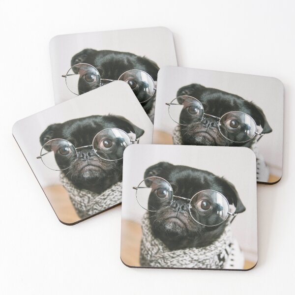 Item preview, Pug wearing glasses designed and sold by angieanguk.