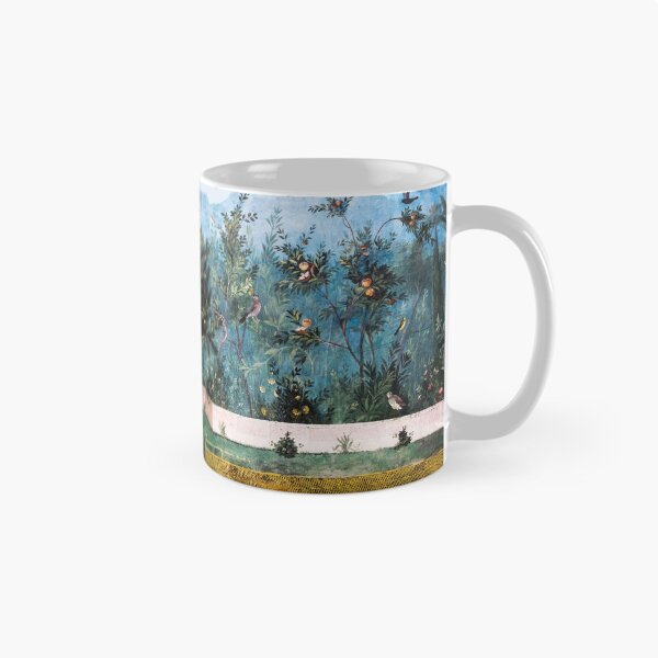 Item preview, ANTIQUE ROMAN WALL PAINTING Flower Garden Flying Birds Pine,Quince and Apple Trees  designed and sold by BulganLumini.