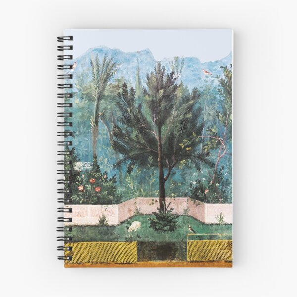 Item preview, ANTIQUE ROMAN WALL PAINTING Flower Garden Flying Birds Pine,Quince and Apple Trees  designed and sold by BulganLumini.