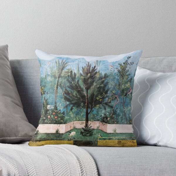 Item preview, ANTIQUE ROMAN WALL PAINTING Flower Garden Flying Birds Pine,Quince and Apple Trees  designed and sold by BulganLumini.