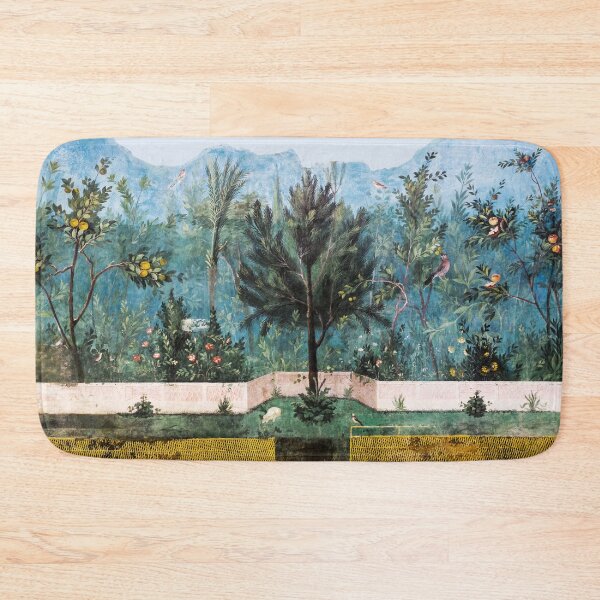 Item preview, ANTIQUE ROMAN WALL PAINTING Flower Garden Flying Birds Pine,Quince and Apple Trees  designed and sold by BulganLumini.