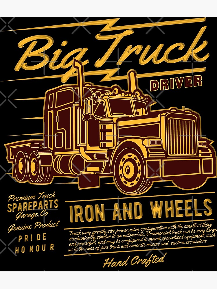 "Big Truck Driver, Trucker" Framed Art Print by MDAM