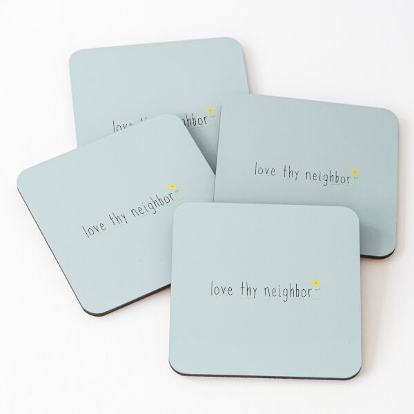 Item preview, Love Thy Neighbor text with flower designed and sold by cocotoe.