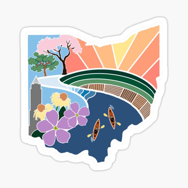 Item preview, Ohio State Outline Illustration designed and sold by stickersforchng.