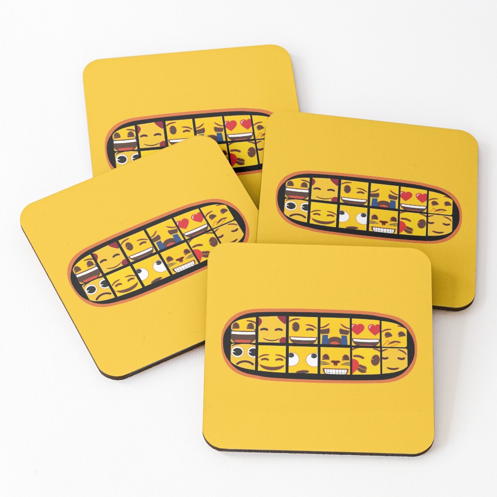 Toothy emoji smile Coasters (Set of 4)