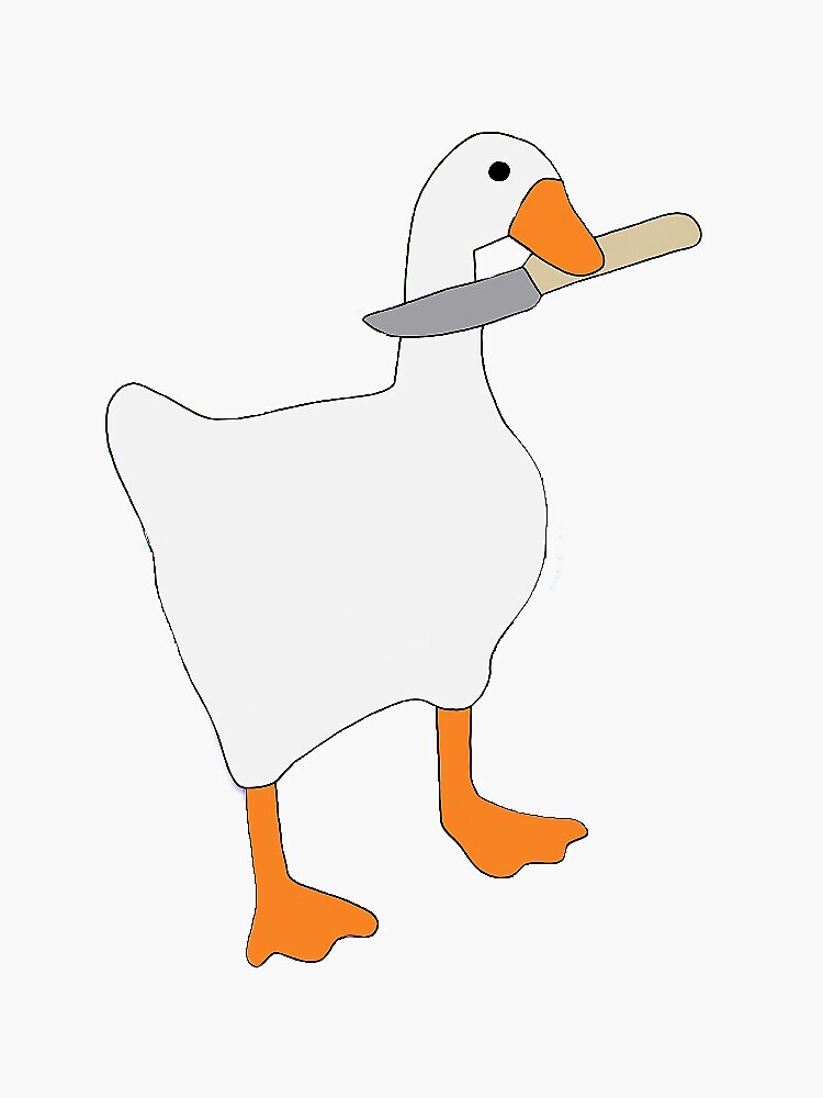"goose with knife meme" Sticker by 3eyeddog Redbubble