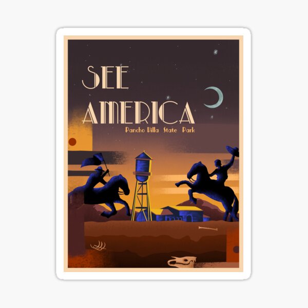 Pancho Villa State Park Art Deco Sticker