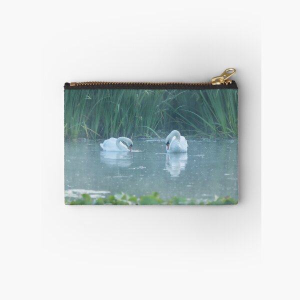 Item preview, Two white swans on the morning lake designed and sold by steppeland.