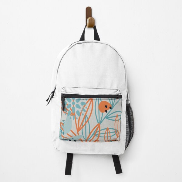 Item preview, orange and teal abstract floral designed and sold by Julia Santos.