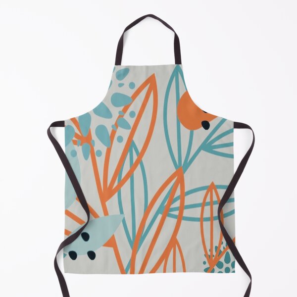 Item preview, orange and teal abstract floral designed and sold by Julia Santos.